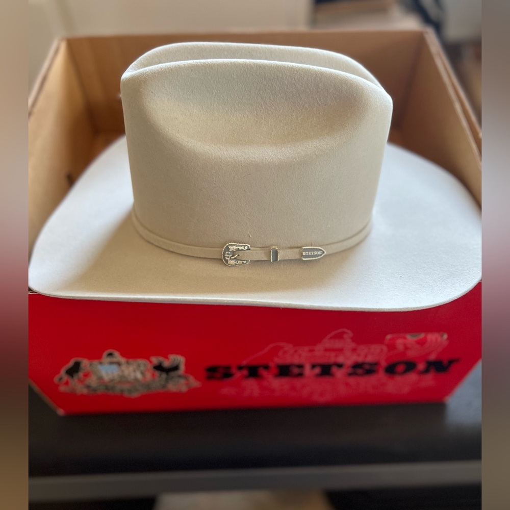 Size 7.5 skyline 6x silver grey stetson hat